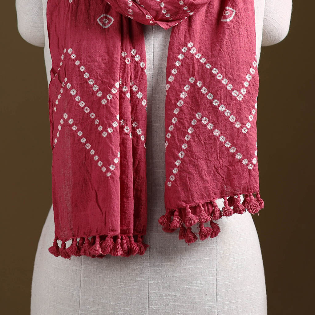 Kutch Handwoven Organic Kala Cotton Bandhani Stole 16