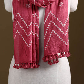 Kutch Handwoven Organic Kala Cotton Bandhani Stole 16