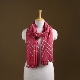 Kutch Handwoven Organic Kala Cotton Bandhani Stole 16