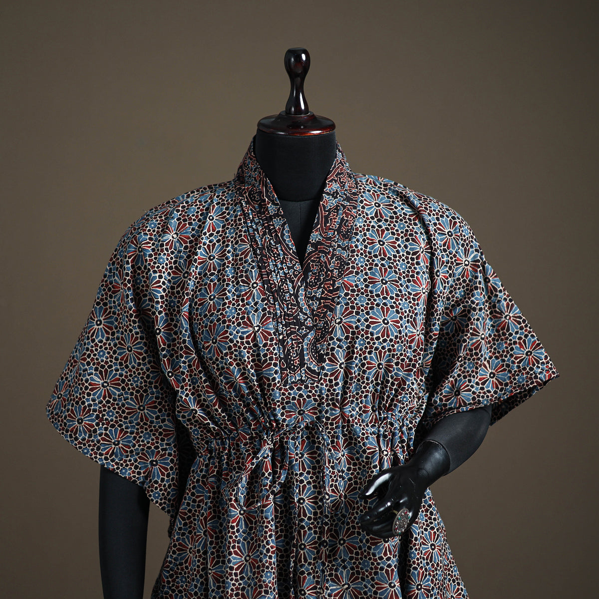 Ajrakh Hand Block Print Natural Dyed Cotton Short Kaftan 42