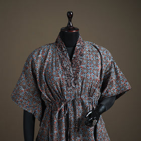 Ajrakh Hand Block Print Natural Dyed Cotton Short Kaftan 42