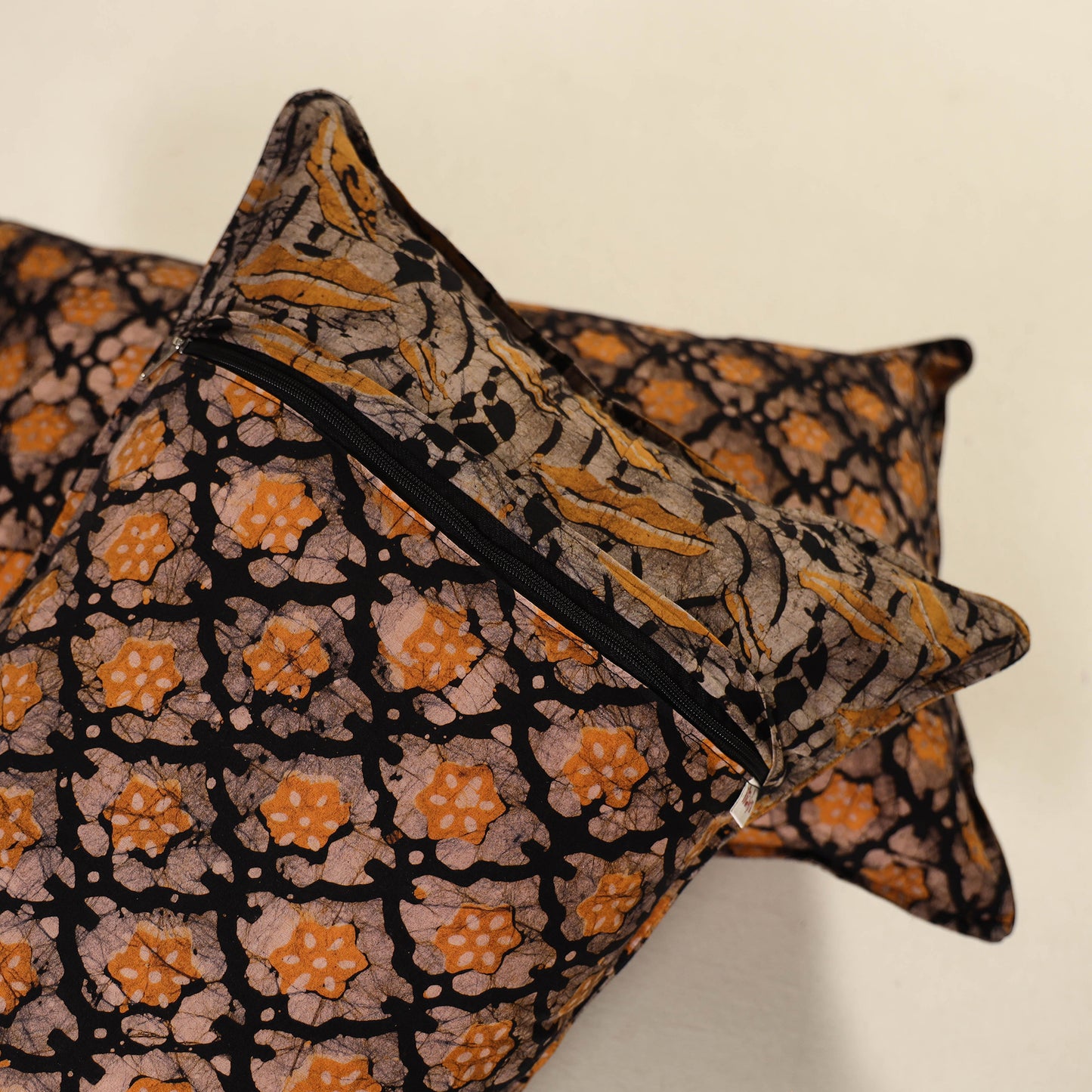 Hand Block Batik Print Pillow Covers (Set of 2) 35
