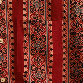 Natural Dyed Hand Block Print Cotton Men Half Sleeve Ajrakh Shirt 11