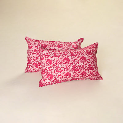 Hand Block Batik Print Pillow Covers (Set of 2) 36