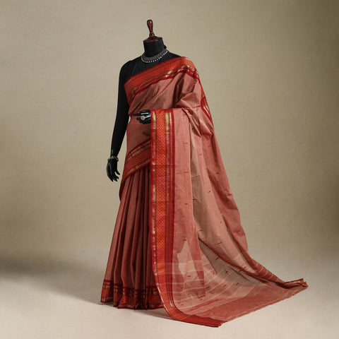 Brown - kandangi thread buti chettinad cotton saree