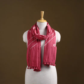 Kutch Handwoven Organic Kala Cotton Bandhani Stole 18