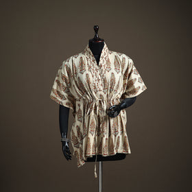Ajrakh Hand Block Print Natural Dyed Cotton Short Kaftan 43