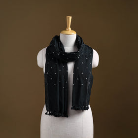Kutch Handwoven Organic Kala Cotton Bandhani Stole 19