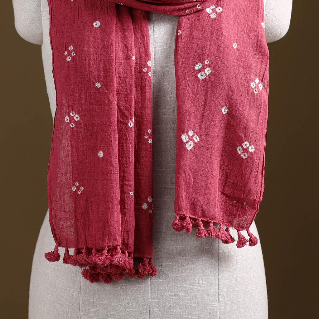 Kutch Handwoven Organic Kala Cotton Bandhani Stole 20