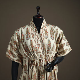 Ajrakh Hand Block Print Natural Dyed Cotton Short Kaftan 43