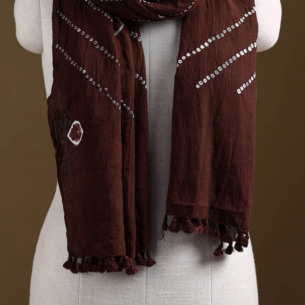 Kutch Handwoven Organic Kala Cotton Bandhani Stole 22