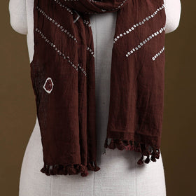 Kutch Handwoven Organic Kala Cotton Bandhani Stole 22