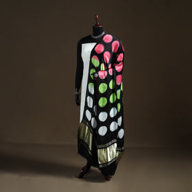 Multicolor - Shibori Clamp Dyed Modal Silk Dupatta with Zari Border 06