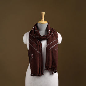 Kutch Handwoven Organic Kala Cotton Bandhani Stole 22