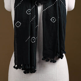 Kutch Handwoven Organic Kala Cotton Bandhani Stole 23