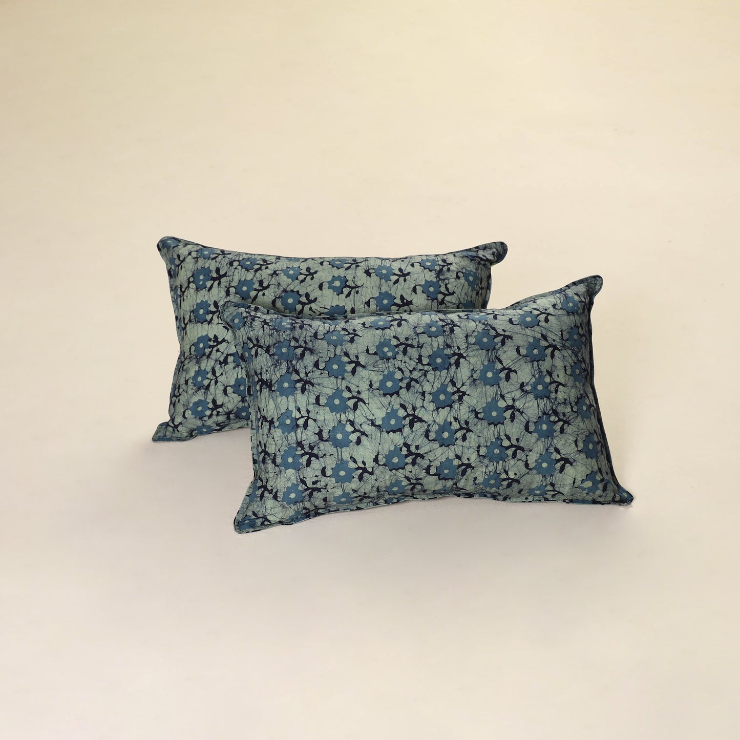 Hand Block Batik Print Pillow Covers (Set of 2) 37