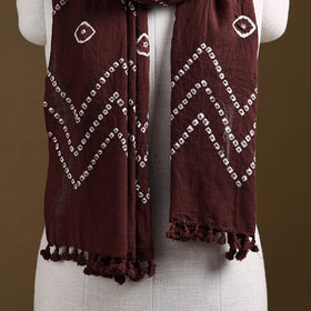 Kutch Handwoven Organic Kala Cotton Bandhani Stole 25