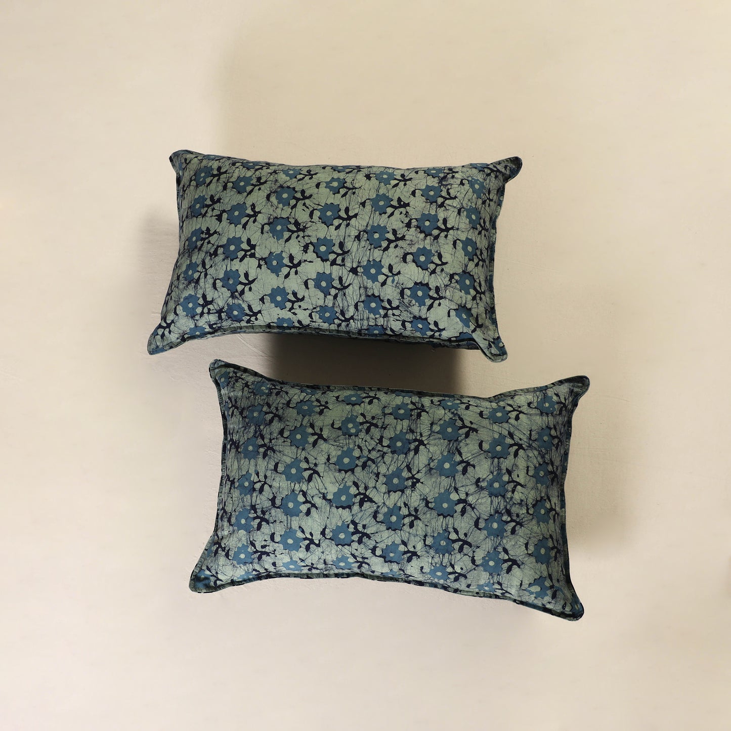 Hand Block Batik Print Pillow Covers (Set of 2) 37