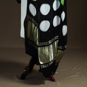 Multicolor - Shibori Clamp Dyed Modal Silk Dupatta with Zari Border 06