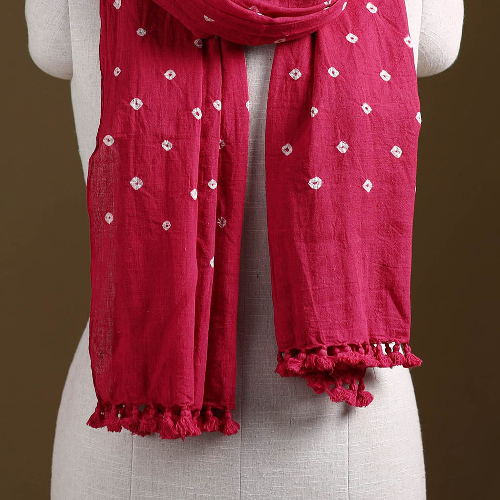Kutch Handwoven Organic Kala Cotton Bandhani Stole 27