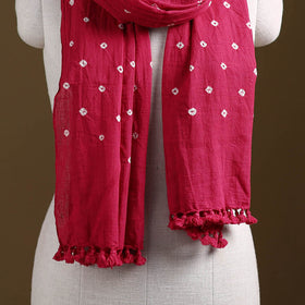 Kutch Handwoven Organic Kala Cotton Bandhani Stole 27