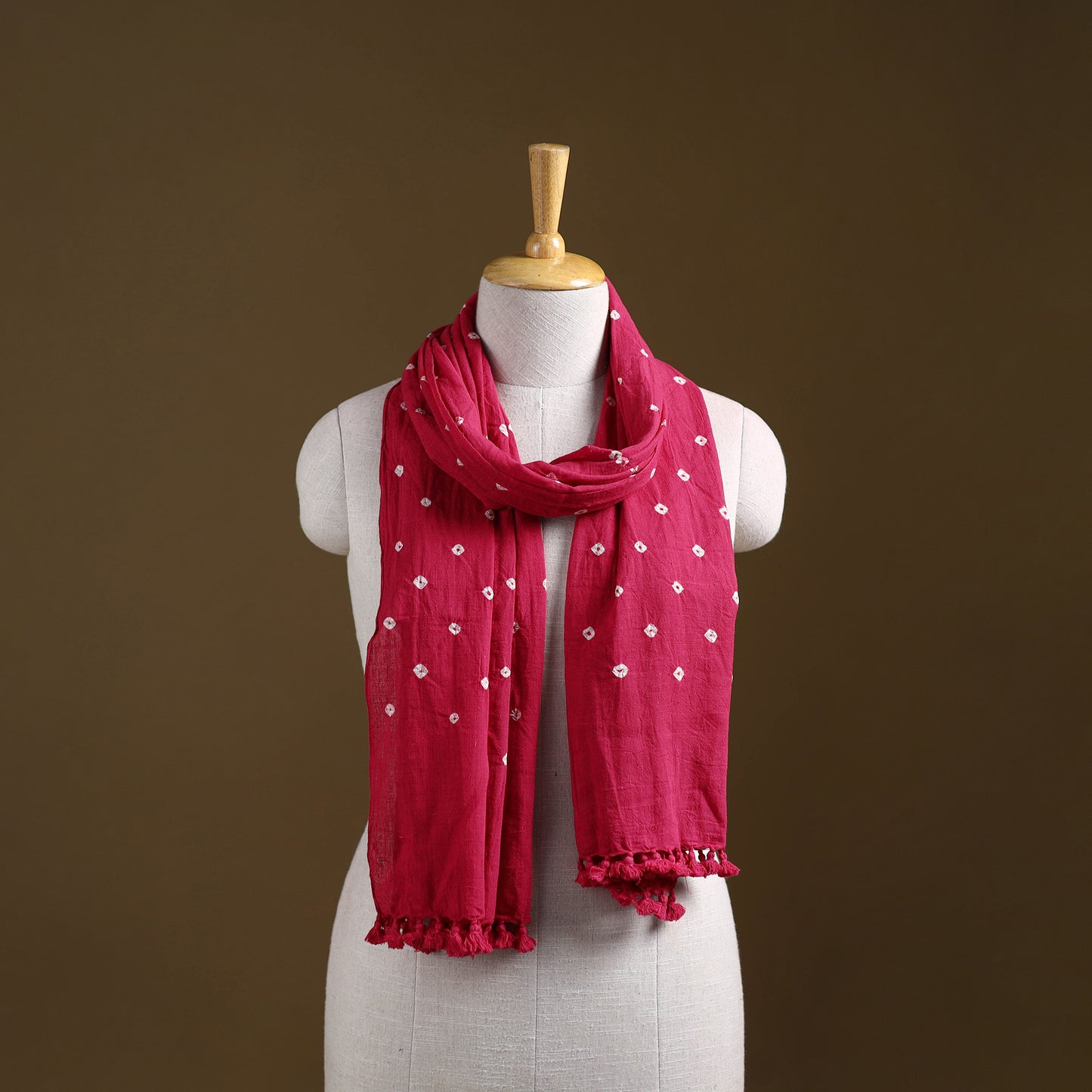 Kutch Handwoven Organic Kala Cotton Bandhani Stole 27