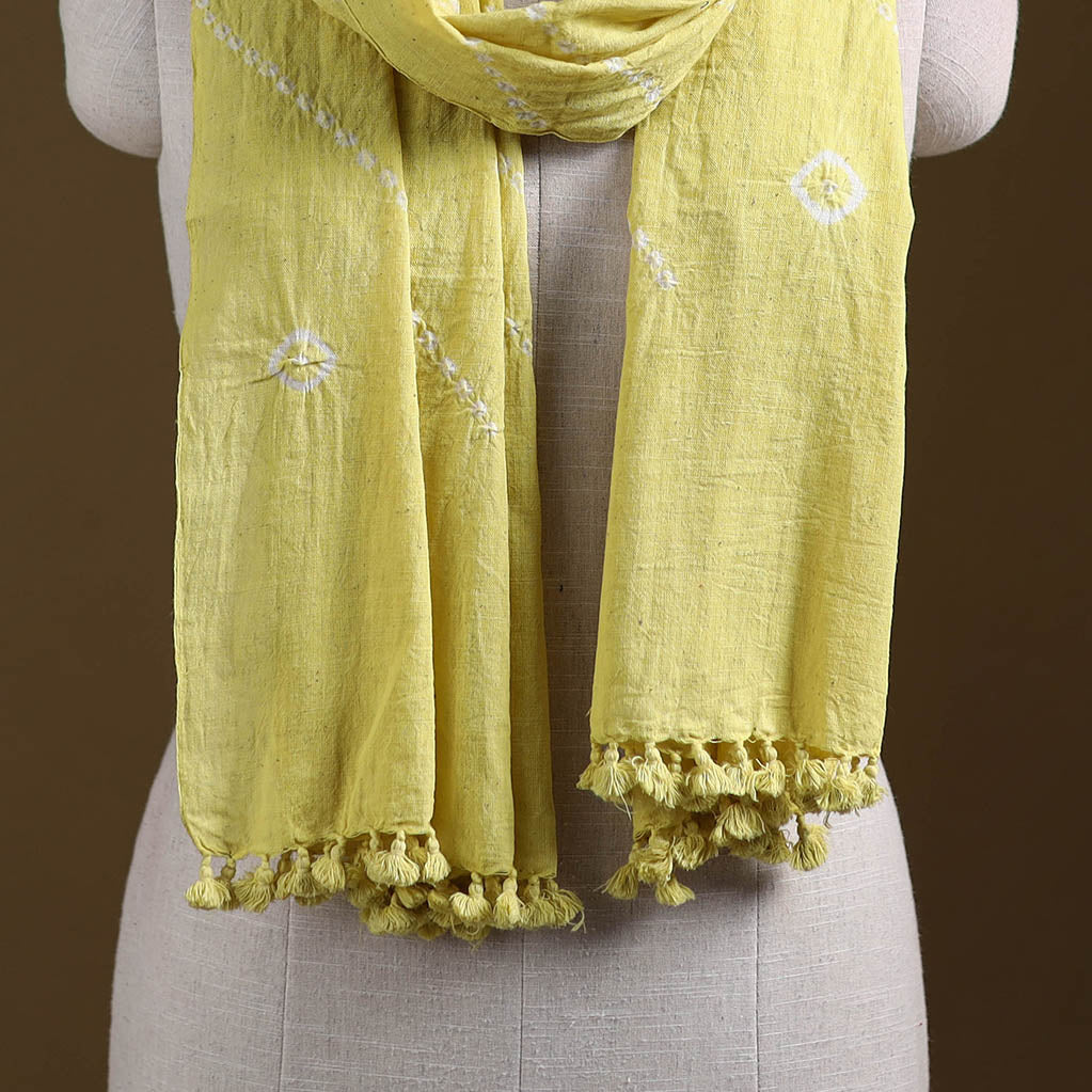 Kutch Handwoven Organic Kala Cotton Bandhani Stole 28