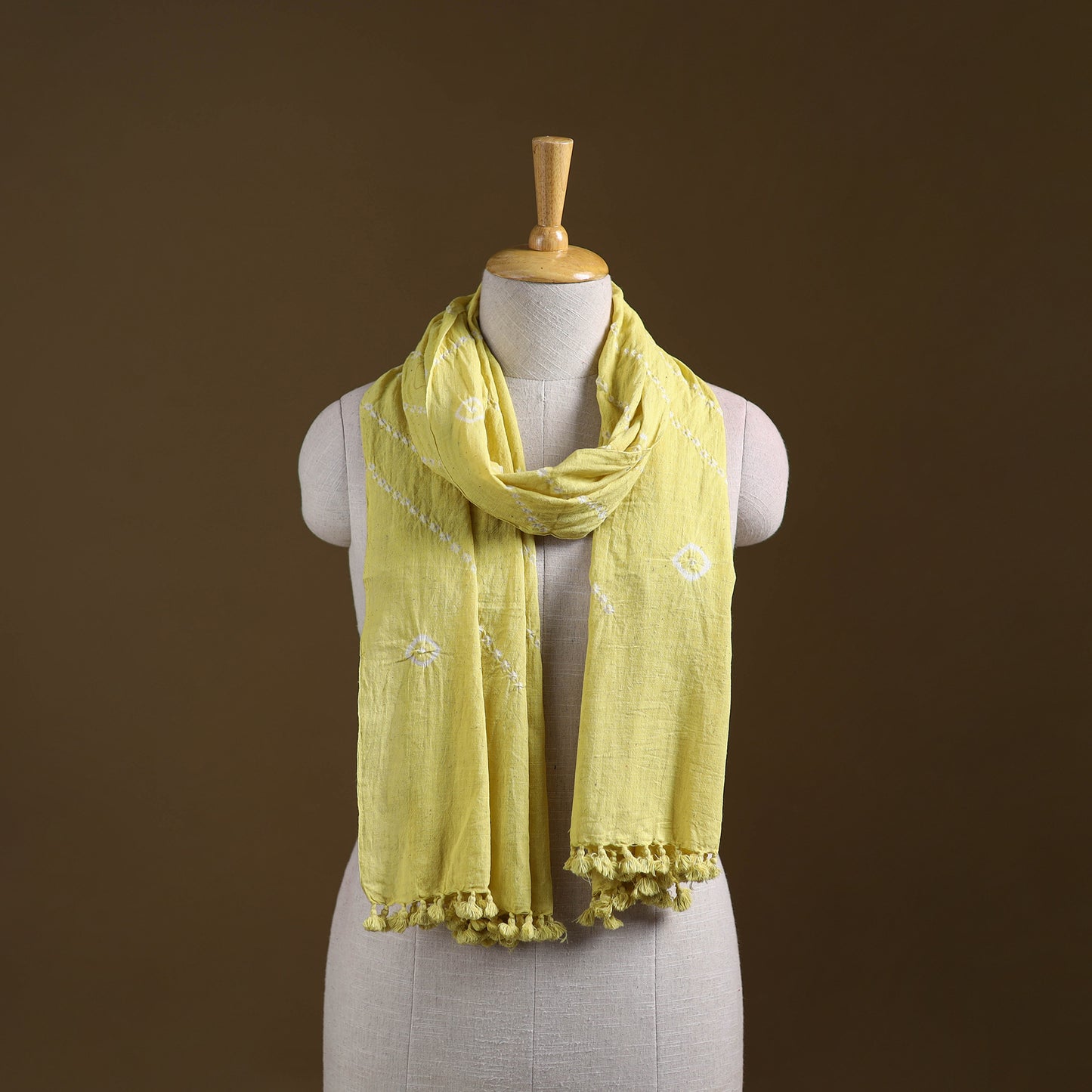 Kutch Handwoven Organic Kala Cotton Bandhani Stole 28