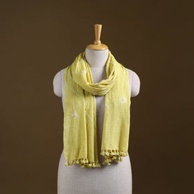 Kutch Handwoven Organic Kala Cotton Bandhani Stole 28