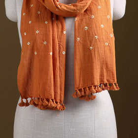 Kutch Handwoven Organic Kala Cotton Bandhani Stole 29