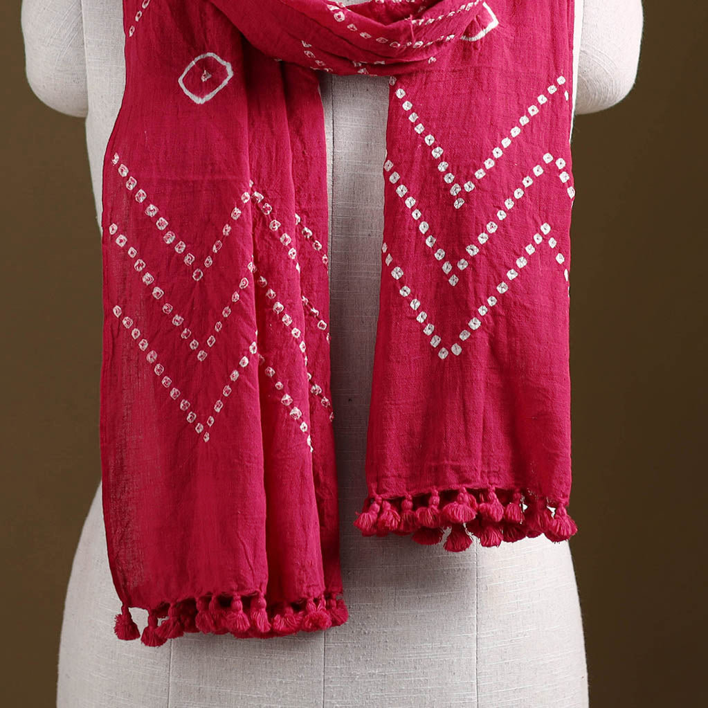 Kutch Handwoven Organic Kala Cotton Bandhani Stole 30