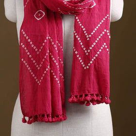Kutch Handwoven Organic Kala Cotton Bandhani Stole 30