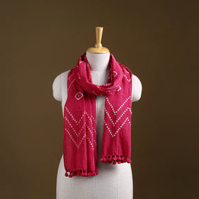 Kutch Handwoven Organic Kala Cotton Bandhani Stole 30
