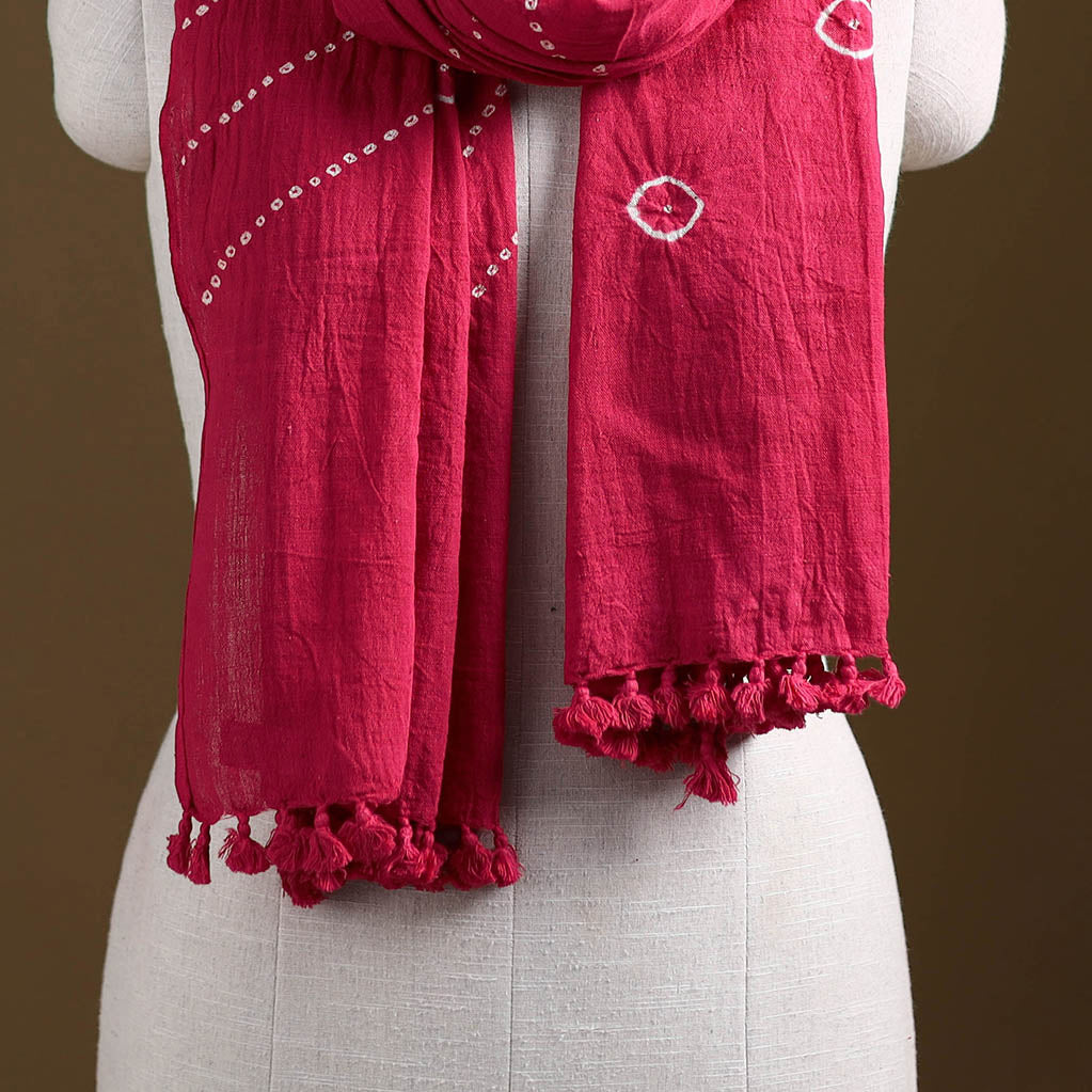 Kutch Handwoven Organic Kala Cotton Bandhani Stole 31