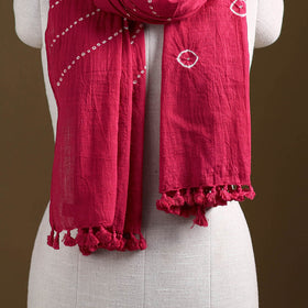 Kutch Handwoven Organic Kala Cotton Bandhani Stole 31