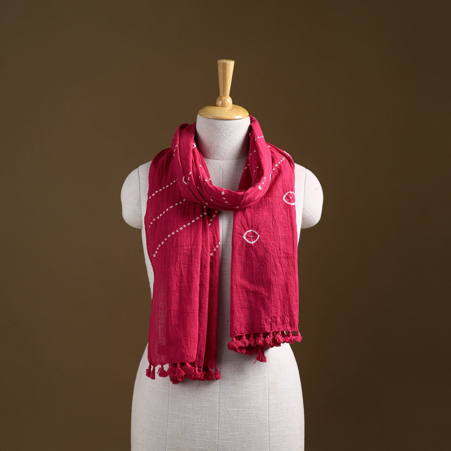 Kutch Handwoven Organic Kala Cotton Bandhani Stole 31