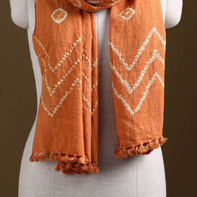 Kutch Handwoven Organic Kala Cotton Bandhani Stole 32