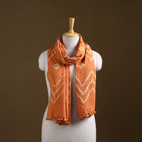 Kutch Handwoven Organic Kala Cotton Bandhani Stole 32