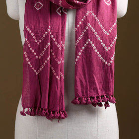 Kutch Handwoven Organic Kala Cotton Bandhani Stole 33