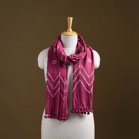 Kutch Handwoven Organic Kala Cotton Bandhani Stole 33