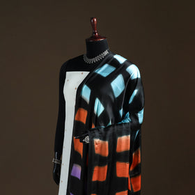 Multicolor - Shibori Clamp Dyed Modal Silk Dupatta with Zari Border 08