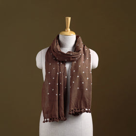 Kutch Handwoven Organic Kala Cotton Bandhani Stole 34