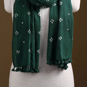 Kutch Handwoven Organic Kala Cotton Bandhani Stole 35