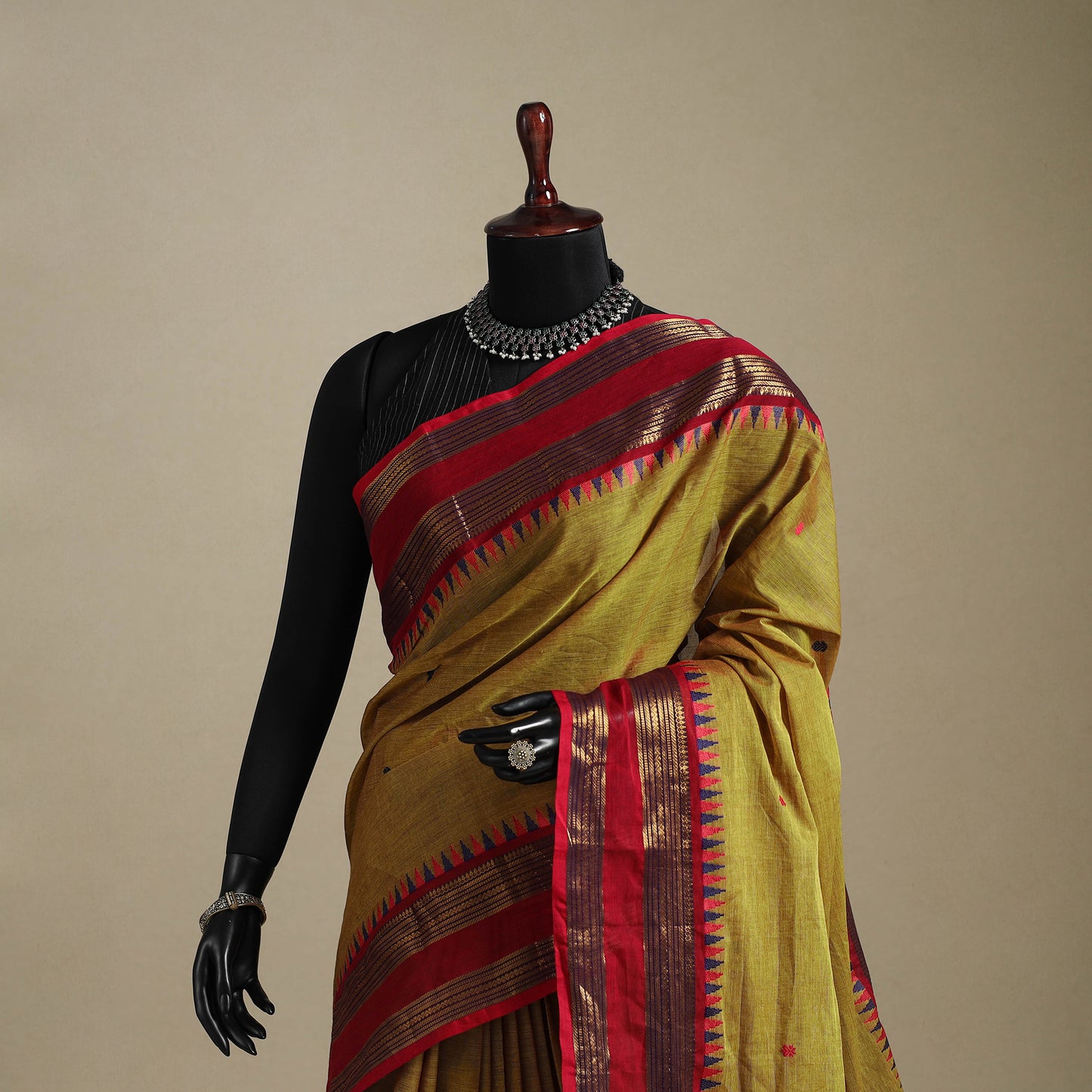 Green - kandangi thread buti chettinad cotton saree