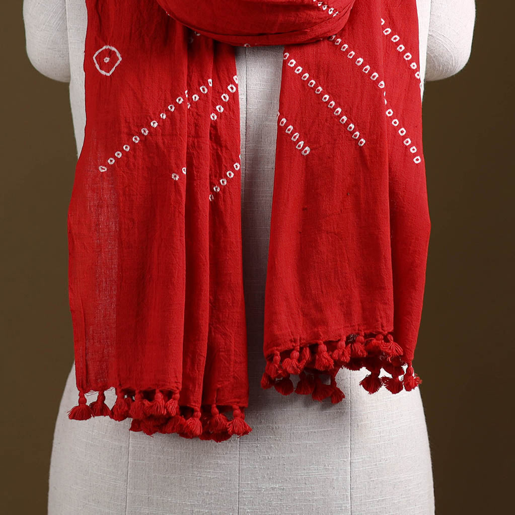 Kutch Handwoven Organic Kala Cotton Bandhani Stole 36