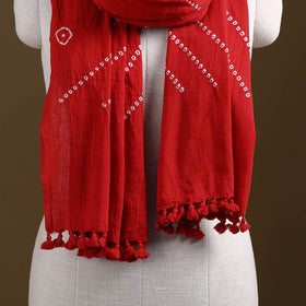 Kutch Handwoven Organic Kala Cotton Bandhani Stole 36