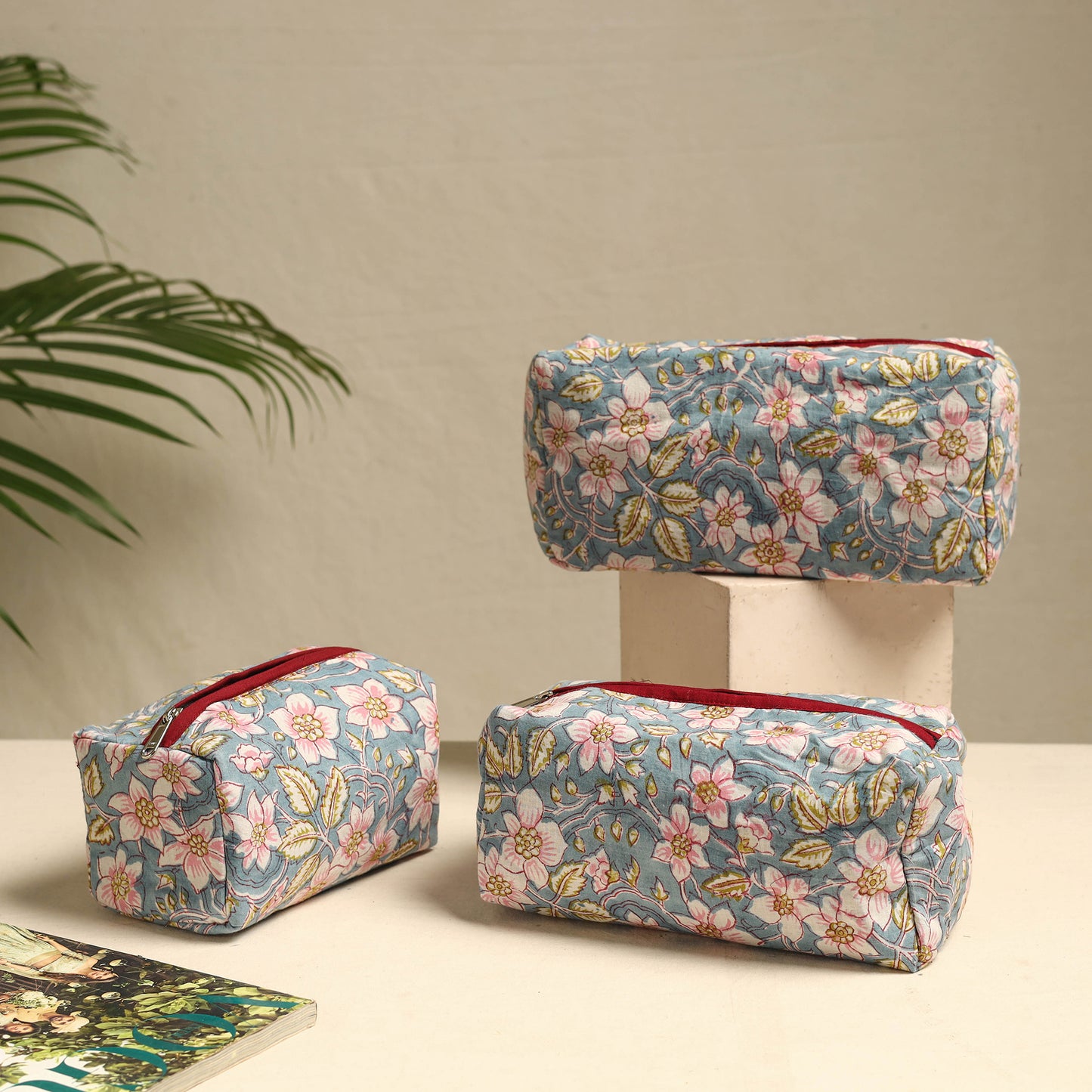 Multipurpose Handmade Cotton Toiletry Bags (Set of 3) 09