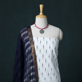 Pochampally Ikat Cotton Unstitched Dress Material: Kurta & Dupatta 20