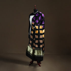 Multicolor - Shibori Clamp Dyed Modal Silk Dupatta with Zari Border 10