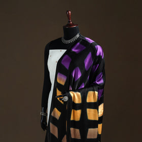 Multicolor - Shibori Clamp Dyed Modal Silk Dupatta with Zari Border 10